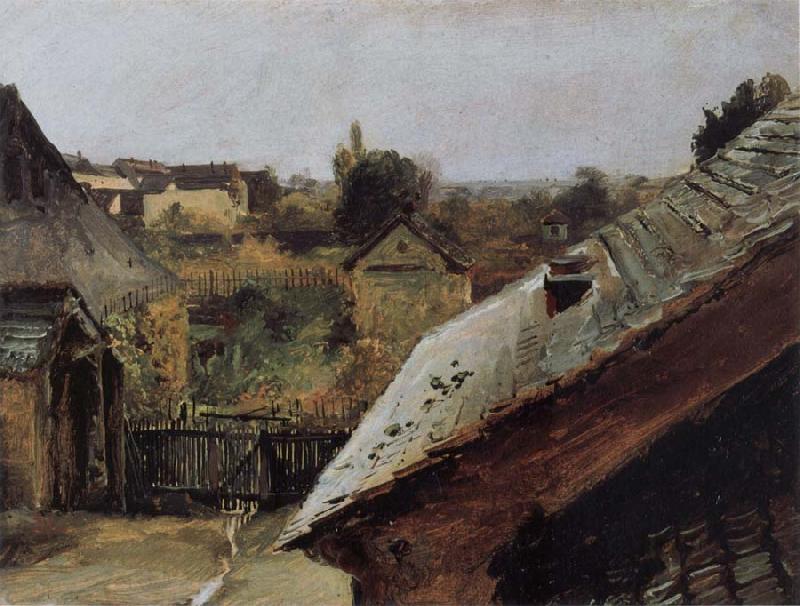 Carl Blechen View of Roofs and Gardens oil painting picture